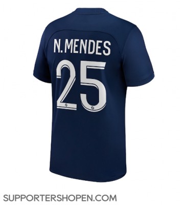 Paris Saint-Germain Nuno Mendes #25 Hemma Matchtröja 2022-23 Kortärmad